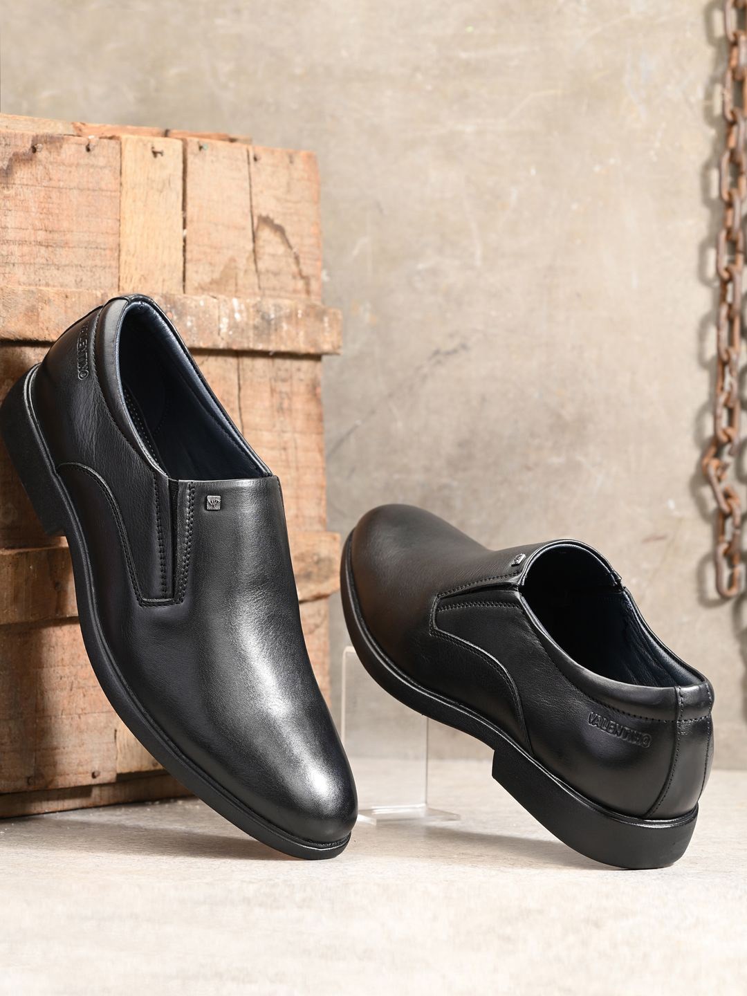 

Valentino Men Formal Slip On Shoes, Black
