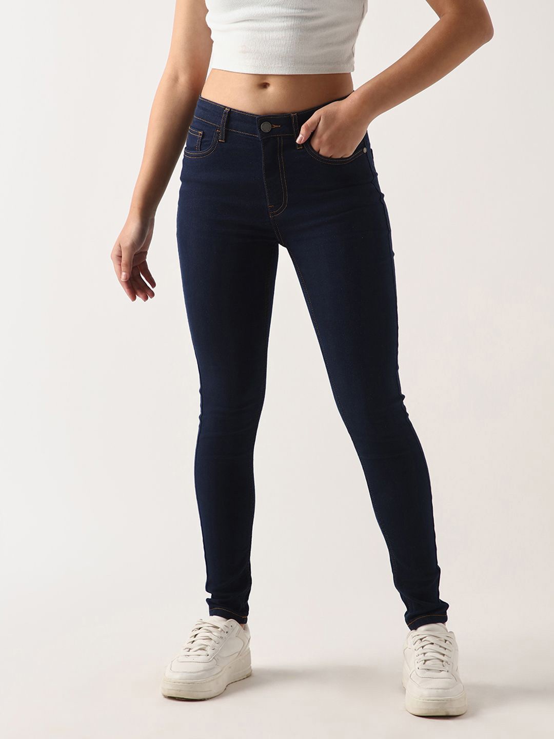 

Bewakoof Women Skinny Fit Jeans, Blue