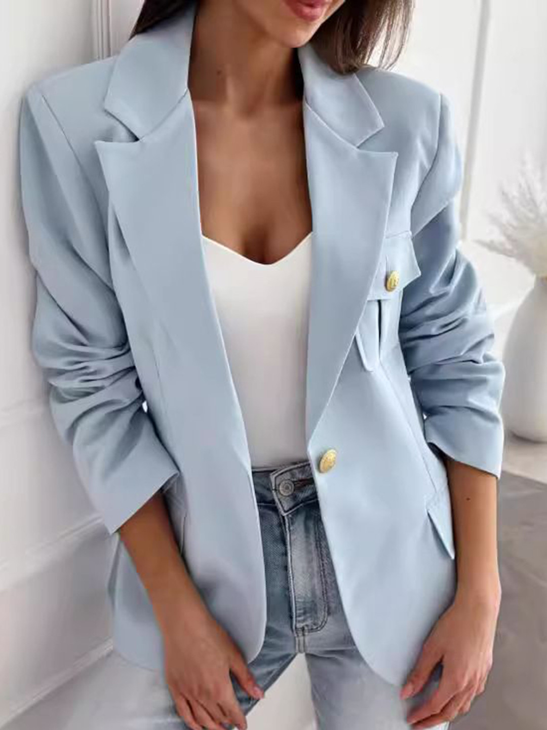

StyleCast Women Open Front Jacket, Blue