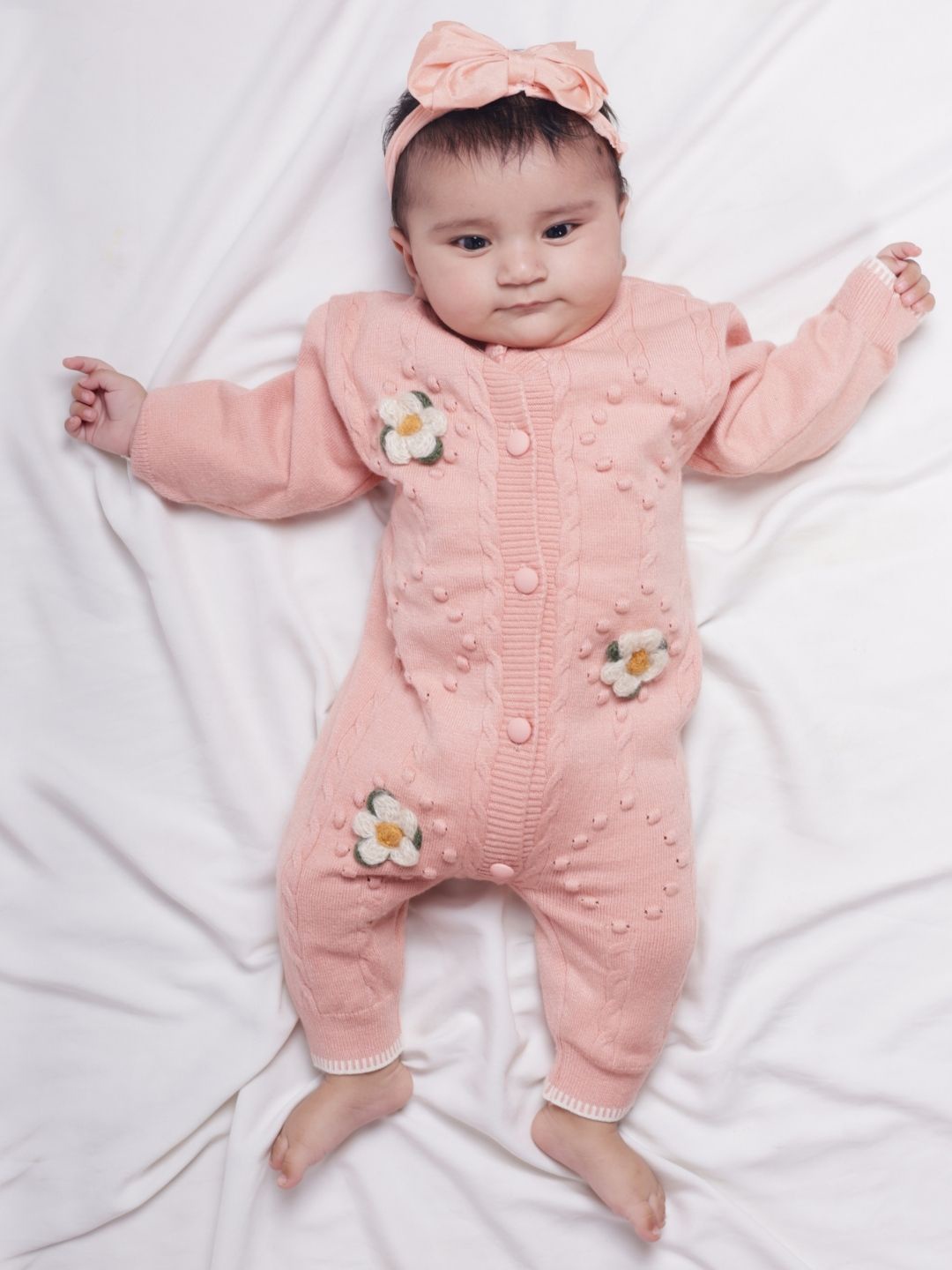 

MAMA AND PEACHES Infants Cotton Rompers, Pink