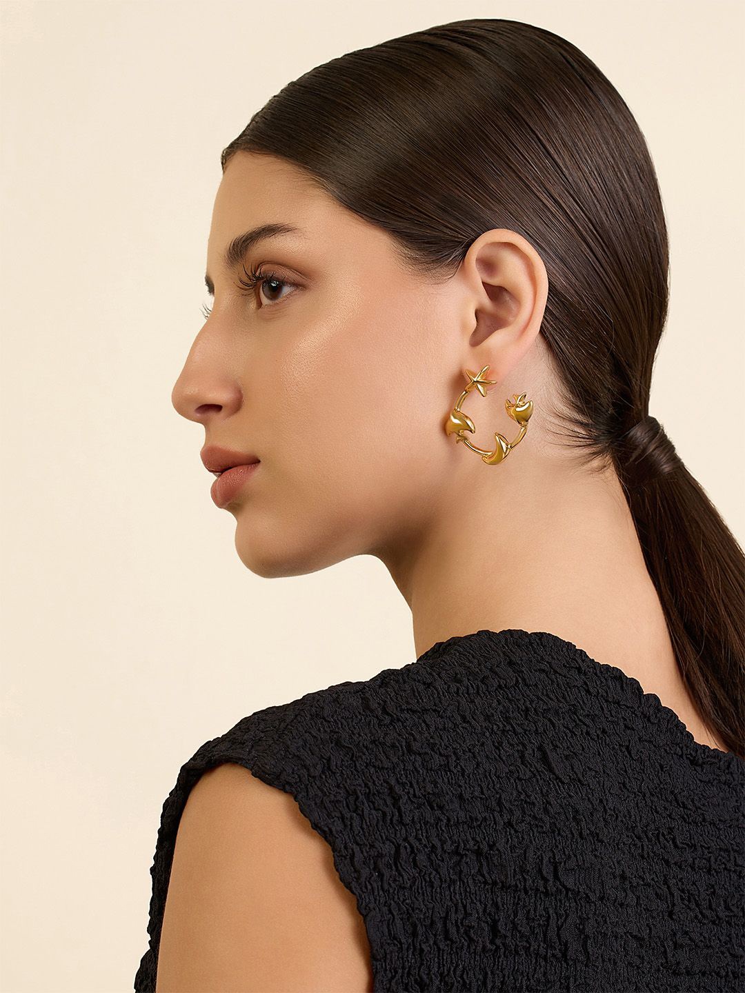 

Isharya Contemporary Hoop Earrings, Gold