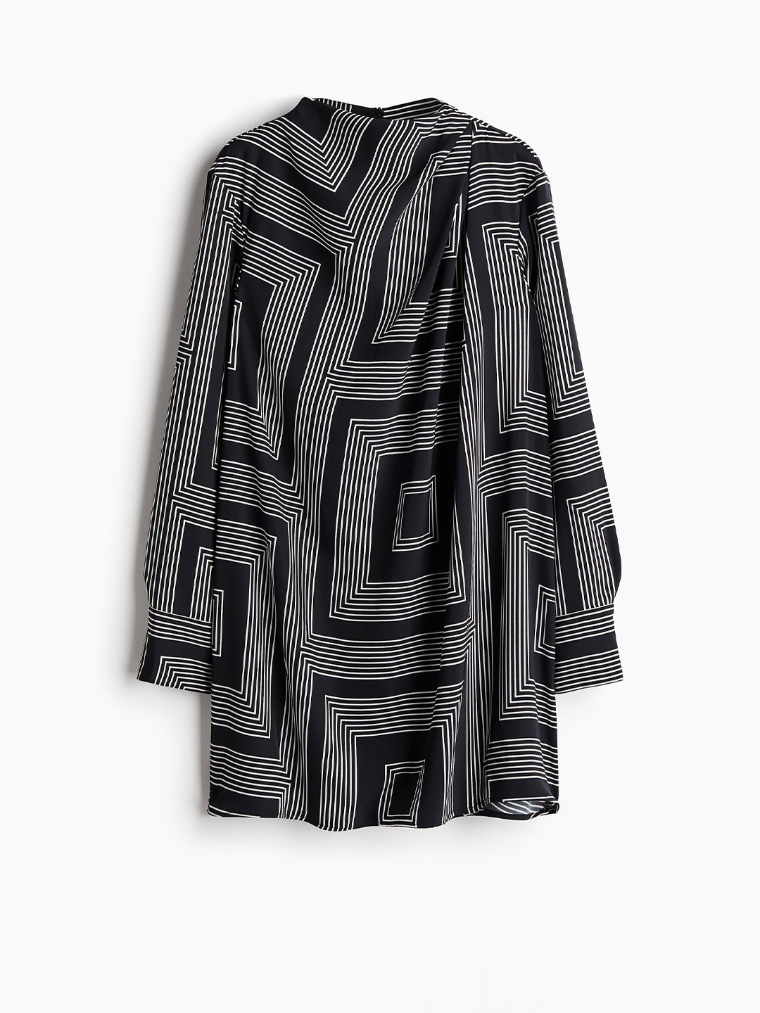 

H&M Draped Twill Dress, Black
