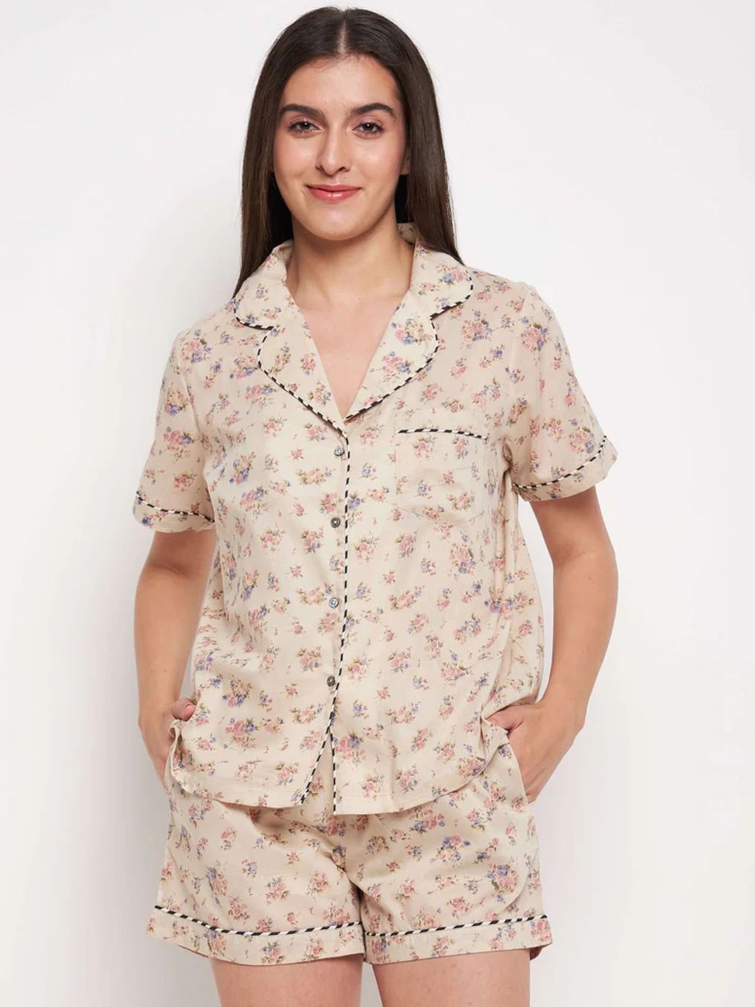 

Antimony Women Printed Night suit, Beige