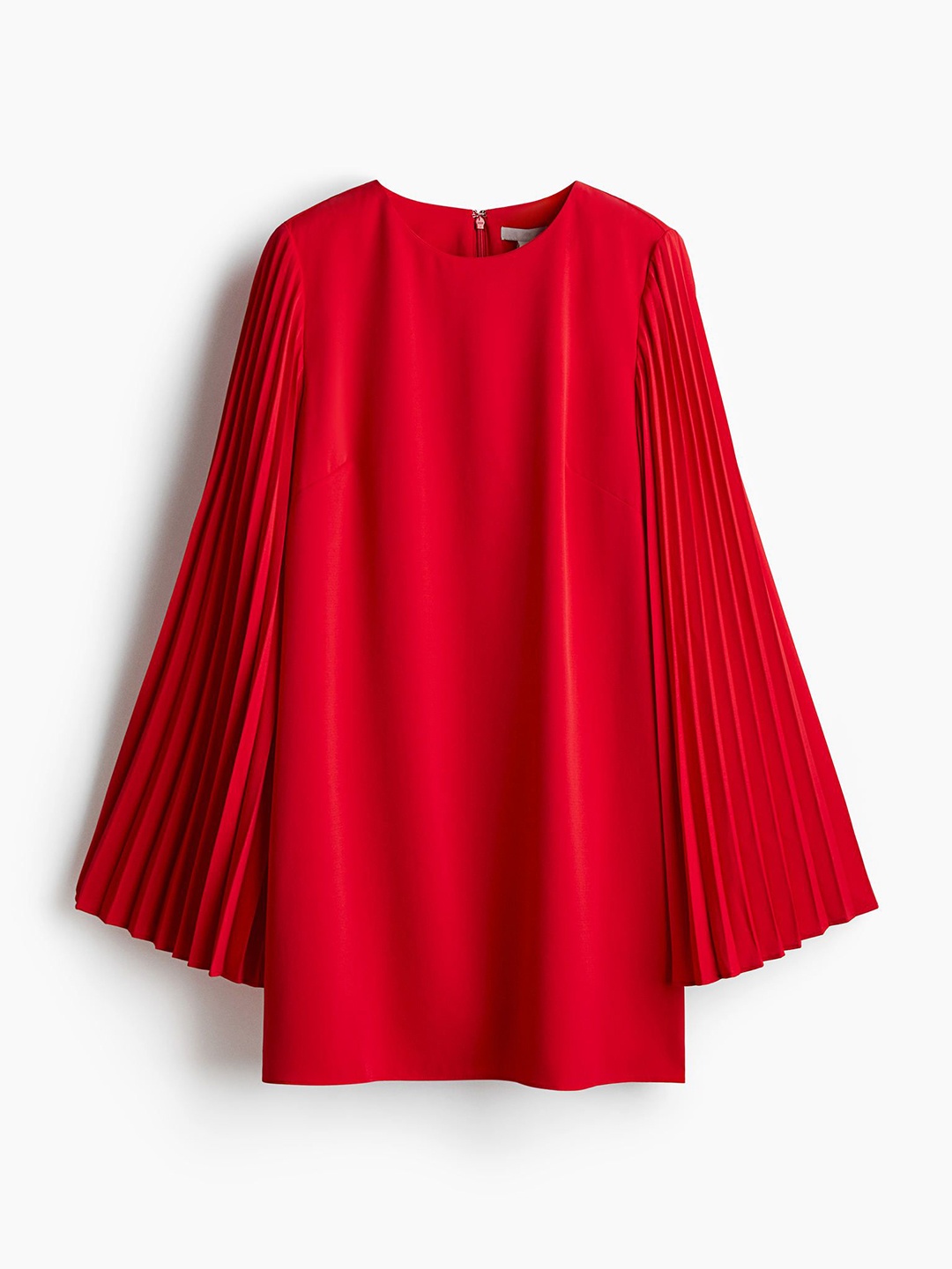 

H&M Pleat-Sleeved Dress, Red