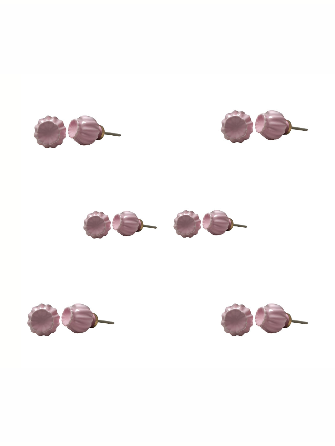 

Indianshelf 6-Pcs Pink Umbrella Printed Ceramic Knobs