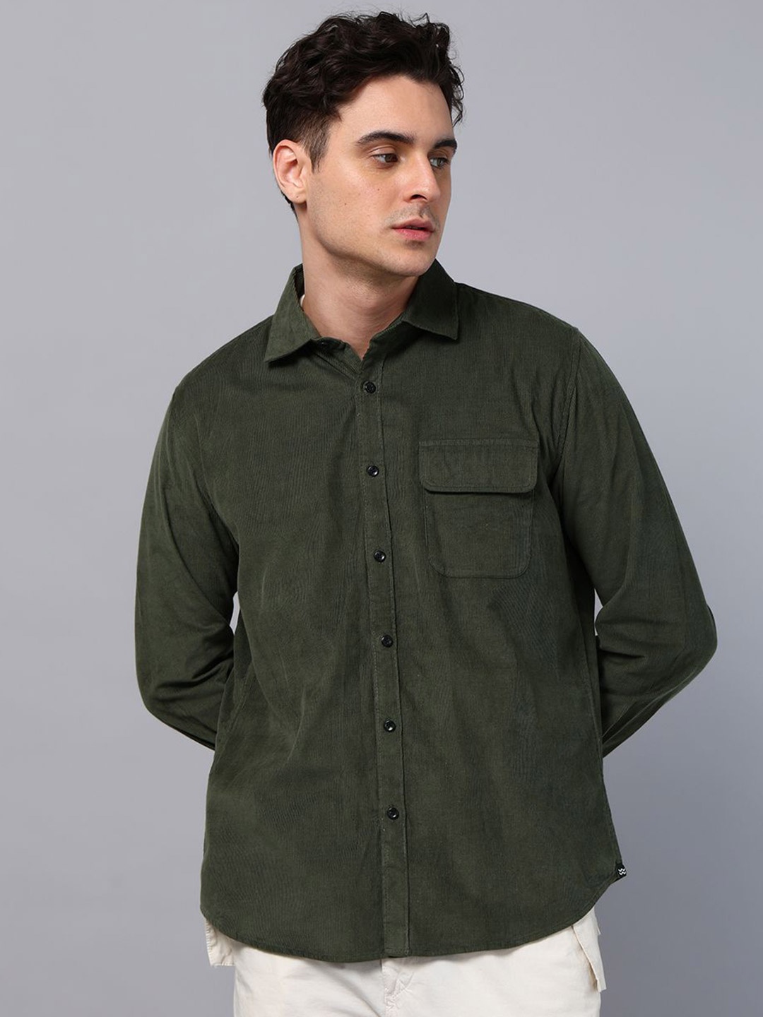 

Slowave Men Relaxed Opaque Casual Shirt, Green