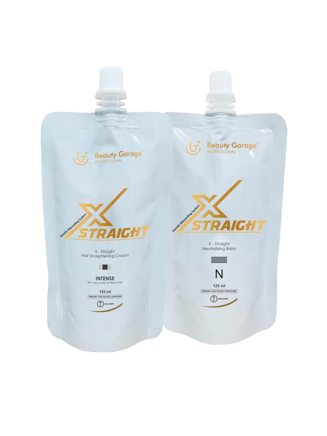 

Beauty Garage X-Straight Straightener Cream & Straightener Neutralizer Balm - 125 ml Each, White