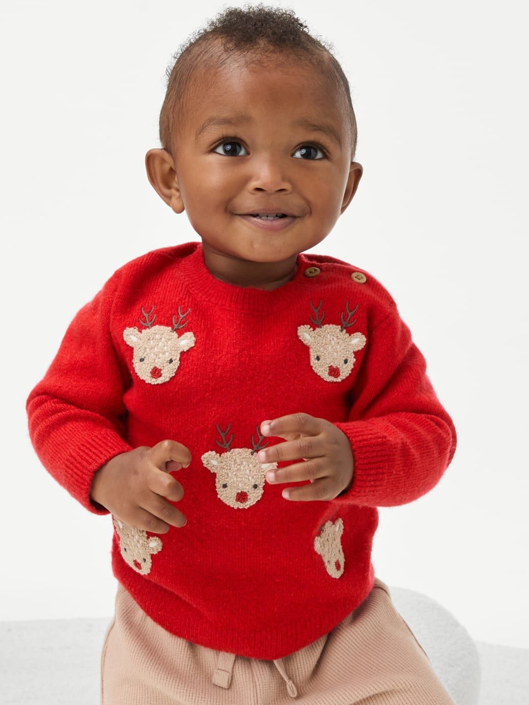 

Marks & Spencer Boys Printed Pullover, Red