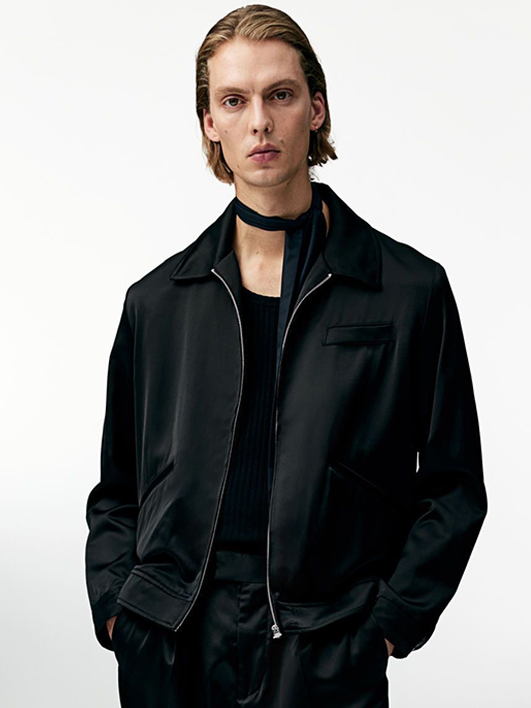 

H&M Satin Jackets, Black
