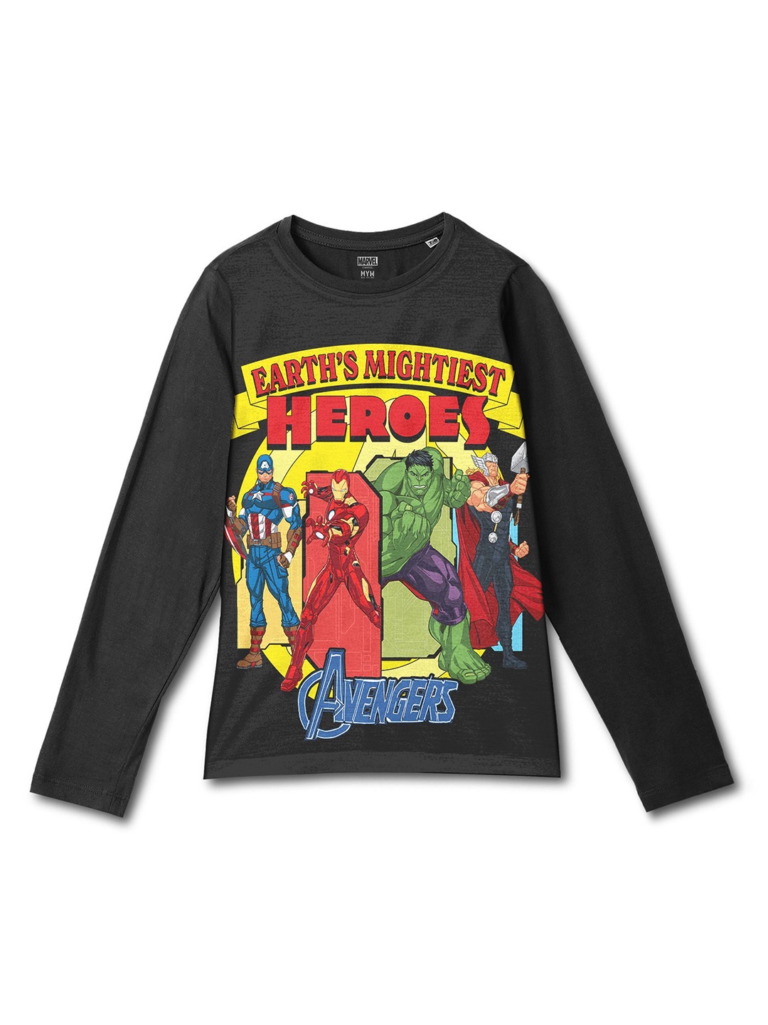 

Wear Your Mind Boys Avengers Printed Applique T-shirt, Black