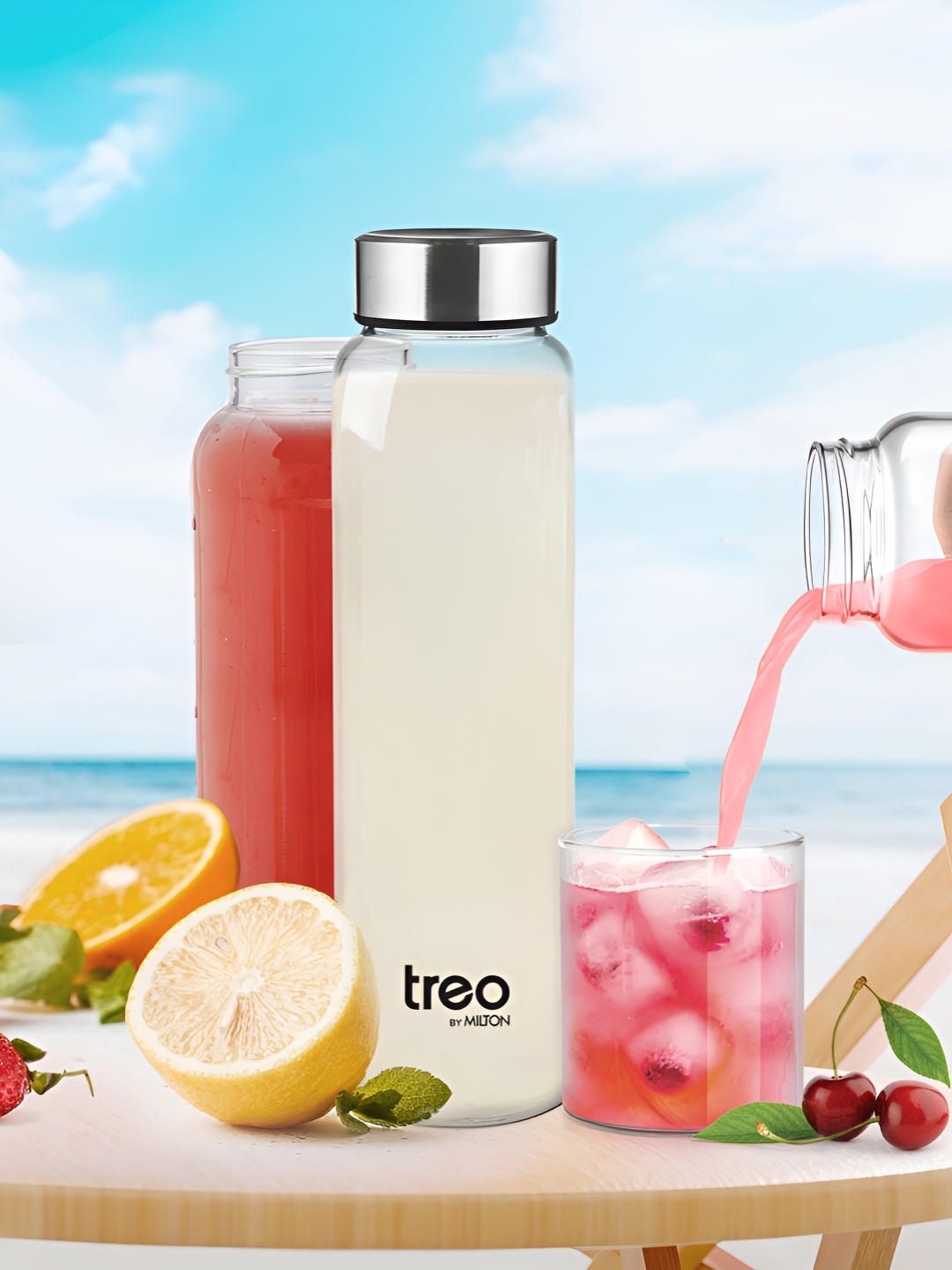 

Treo Clearvue Borosilicate Glass Water Bottle 800 ml, Transparent