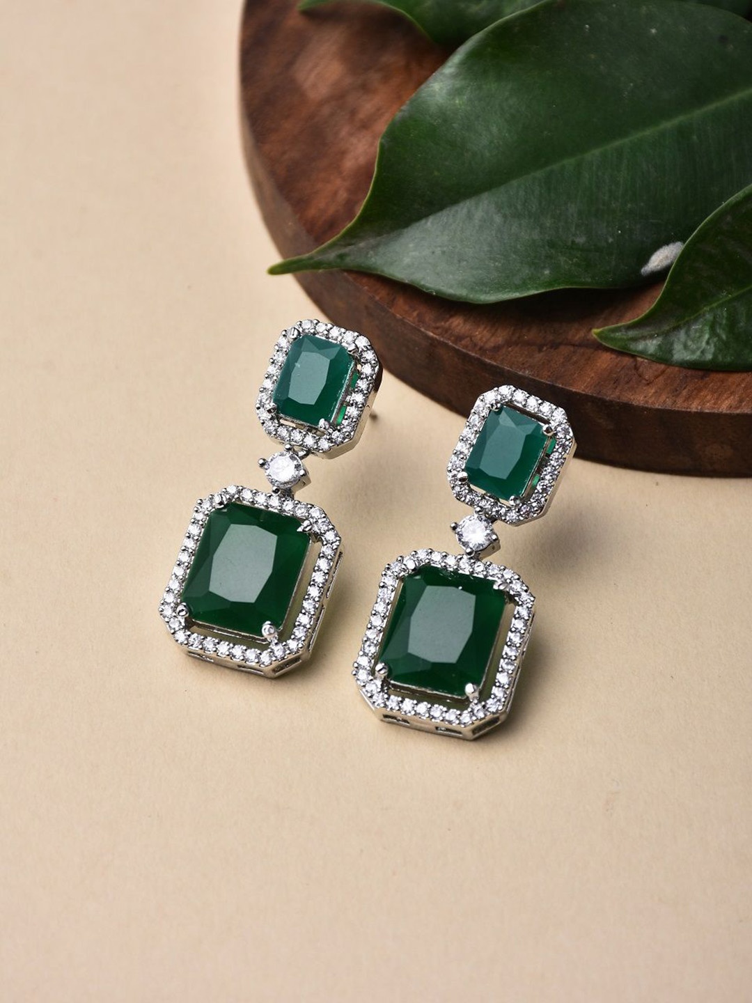 

Anvik Contemporary Drop Earrings, Green