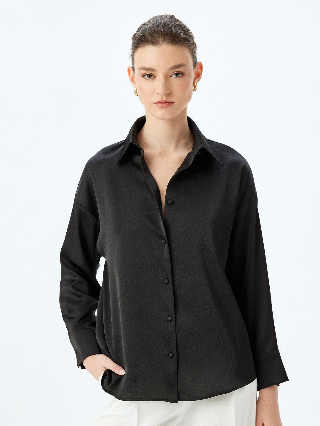 

Koton Women Opaque Casual Shirt, Black