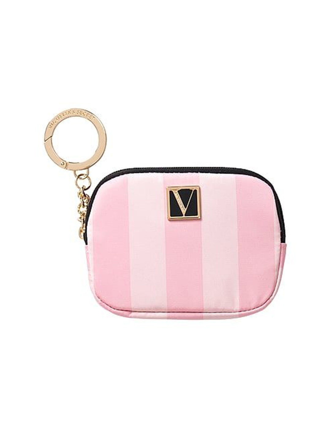 

Victoria's Secret Women Striped PU Zip Around Wallet, Pink