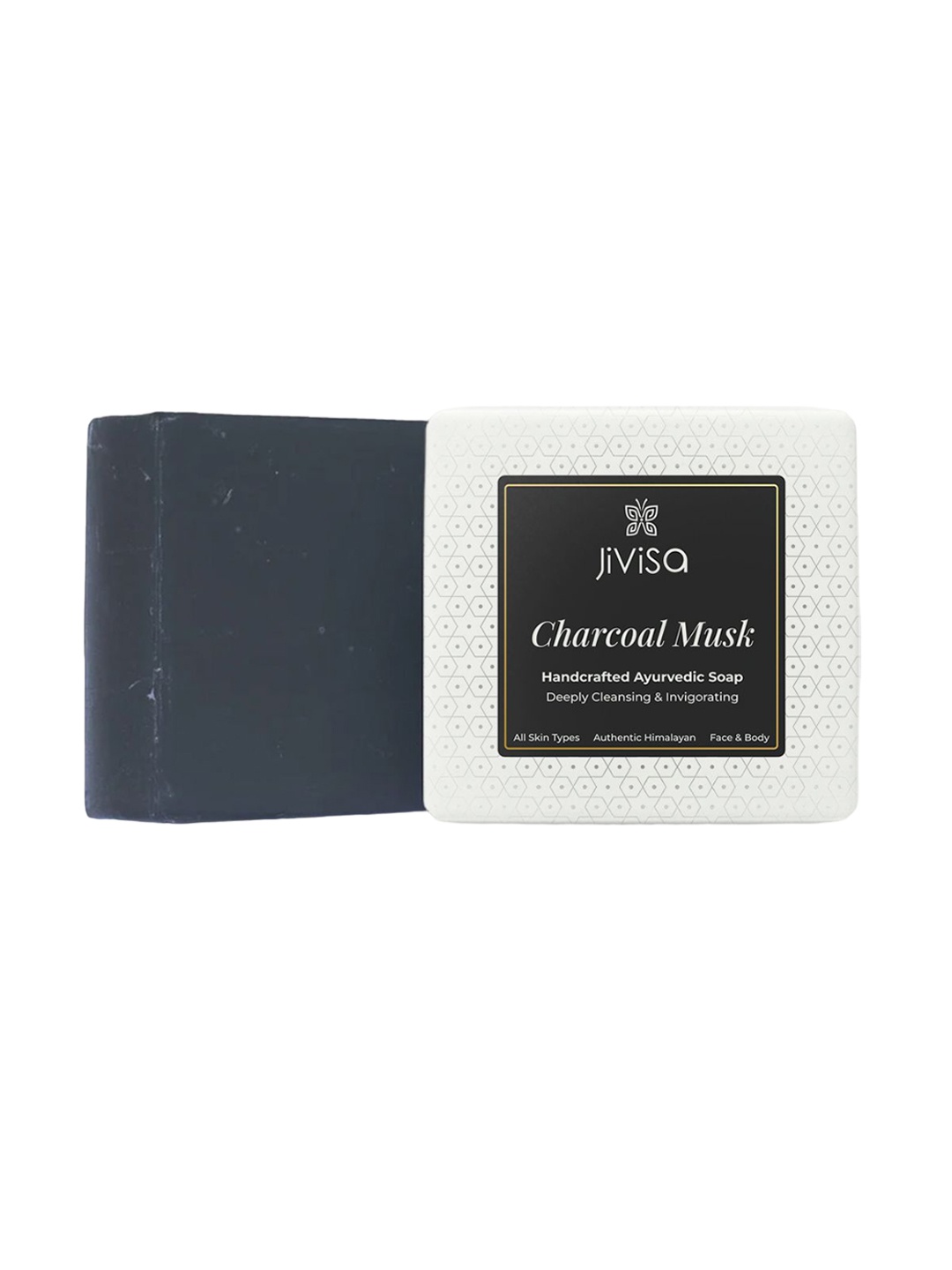 

JiViSa Charcoal Musk Ayurvedic Soap For Deep Cleansing - 100 g, White