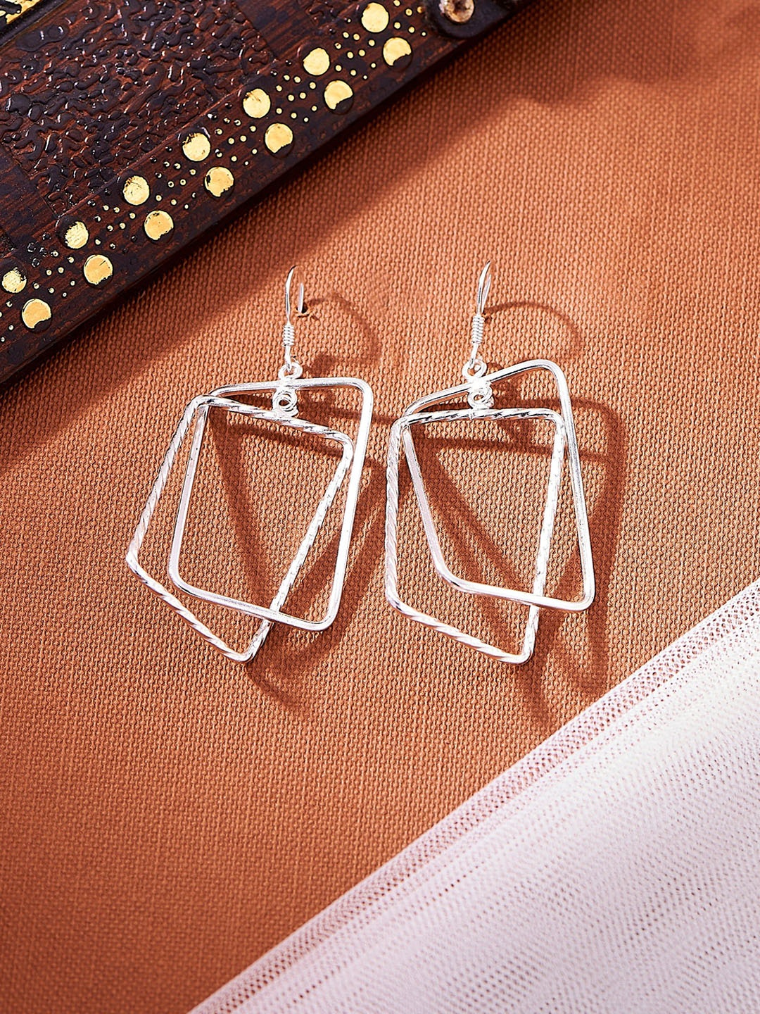

Nipura 925 Sterling Sliver Rectangle Drop Earrings, Silver