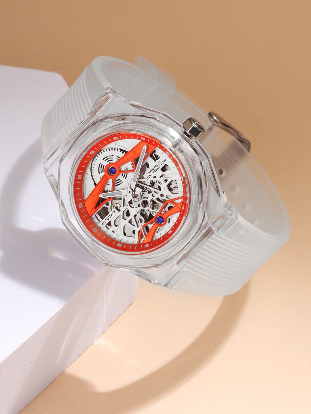 

French Connection Men Dial & Bracelet Style Straps Analogue Watch FCA09-2, Orange
