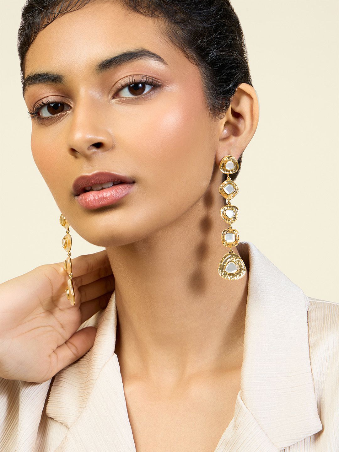 

Isharya Contemporary Drop Earrings, Gold