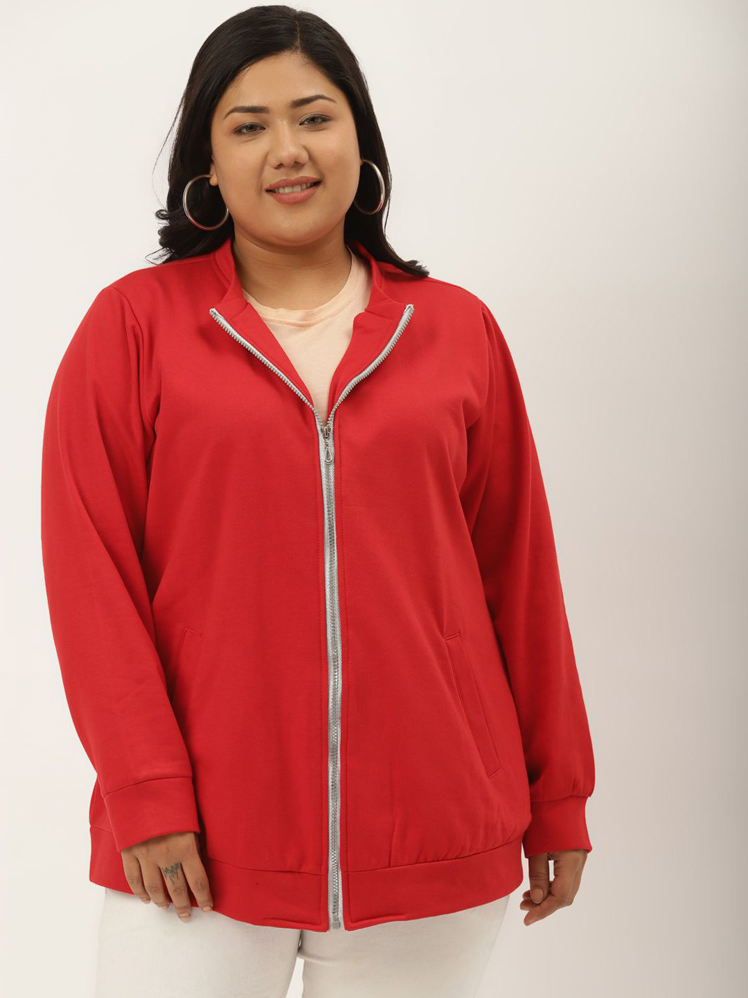 

theRebelinme Women Open Front Jacket, Red