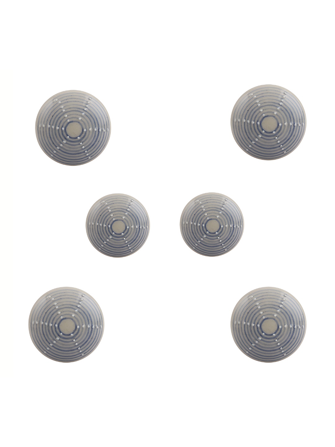 

Indianshelf 6Pcs Blue & White Textured Ceramic Knobs