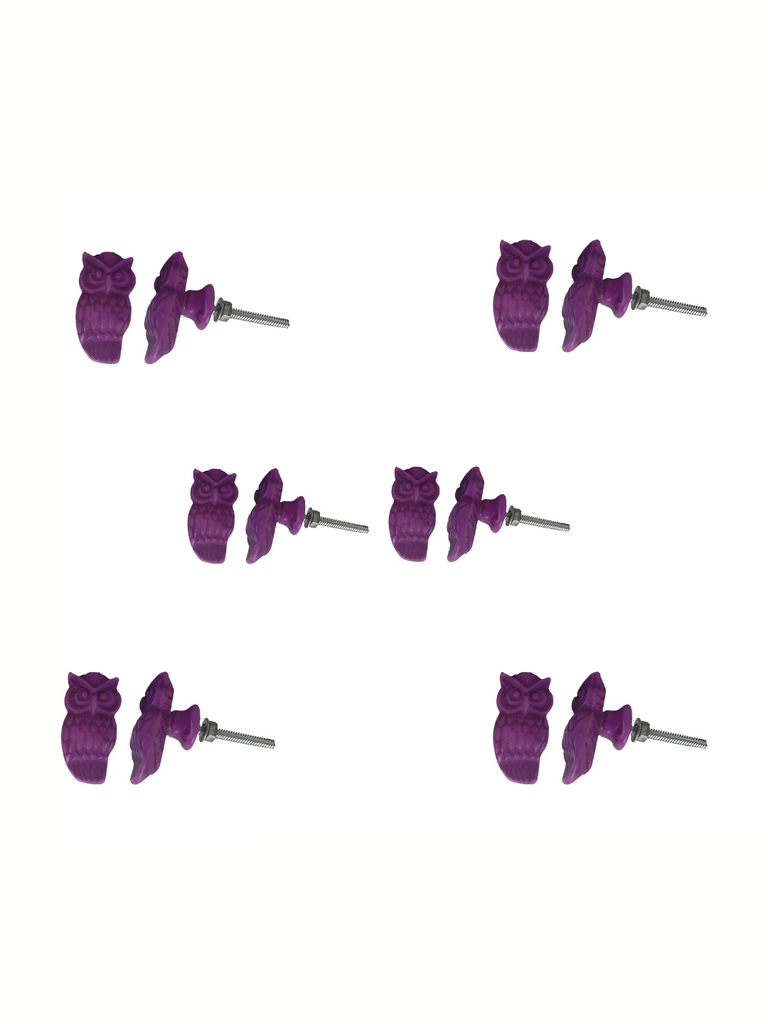 

Indianshelf 6-Pcs Purple Glossy Resin Knobs