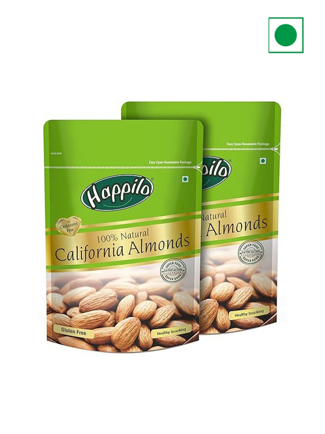 

Happilo 2 Pcs 100% Natural Premium California Almonds 200 g, Green