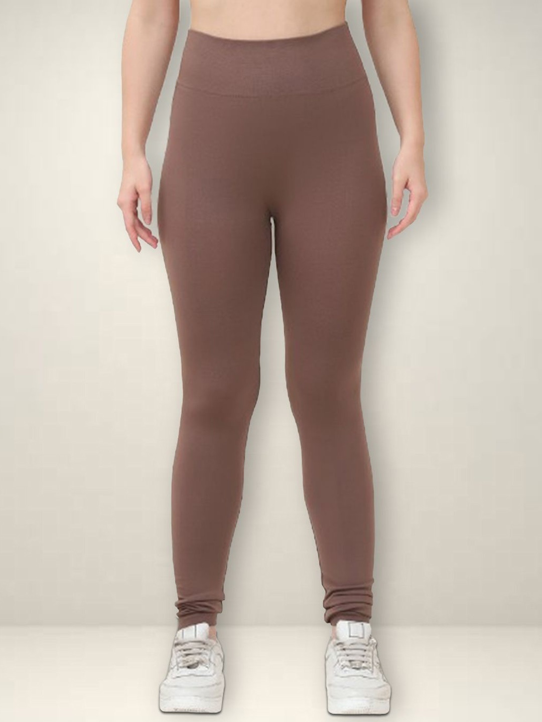 

Jinfo Women Skinny Fit Ankle length Tights, Brown