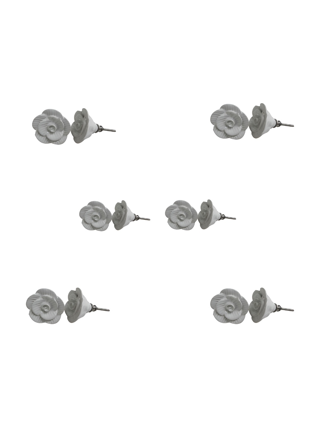 

Indianshelf 6-Pcs Grey Glossy Ceramic Knobs