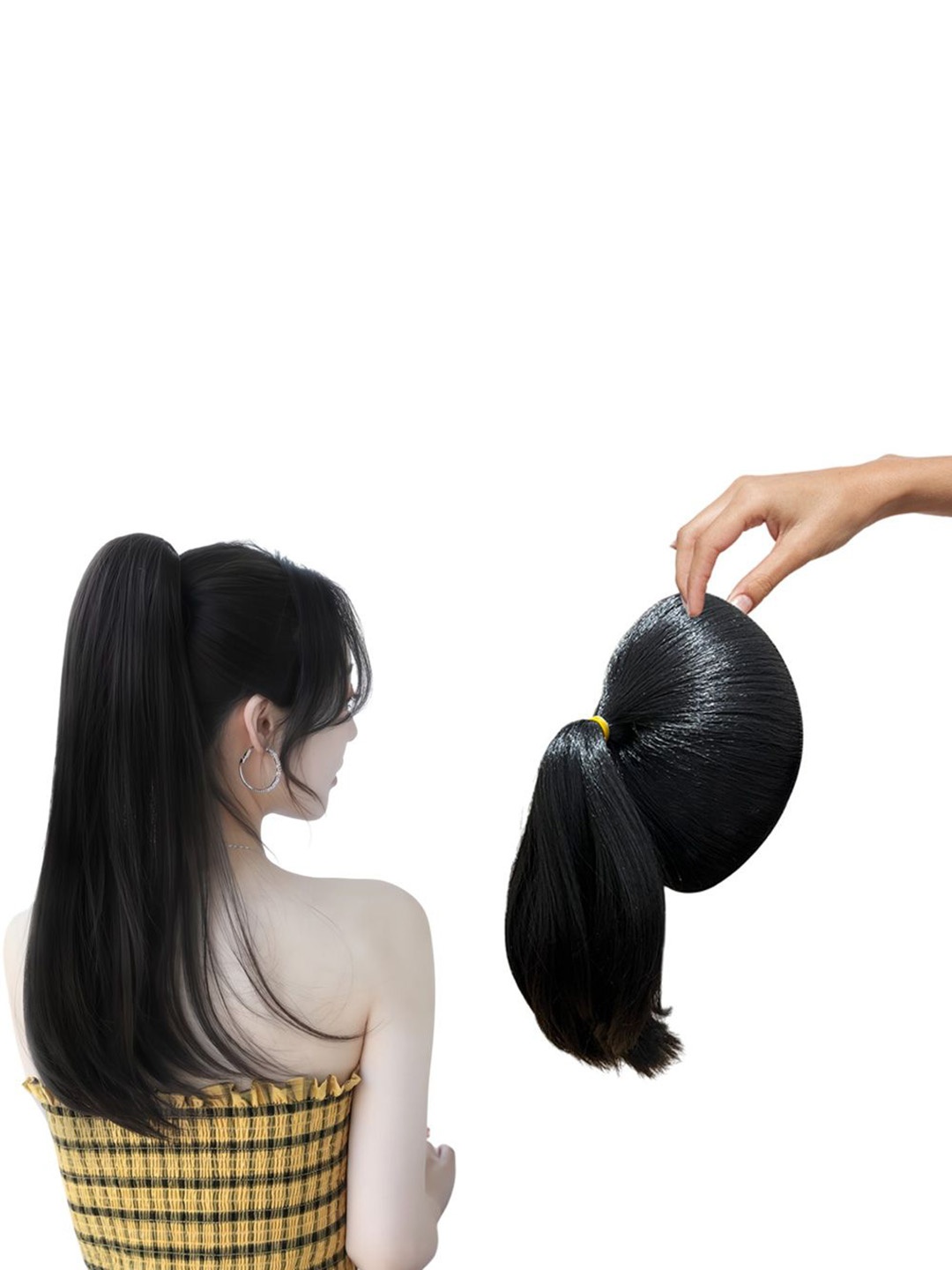 

D-Divine Ball Head Wig Ponytail Hair Extension - 35 cm - Black