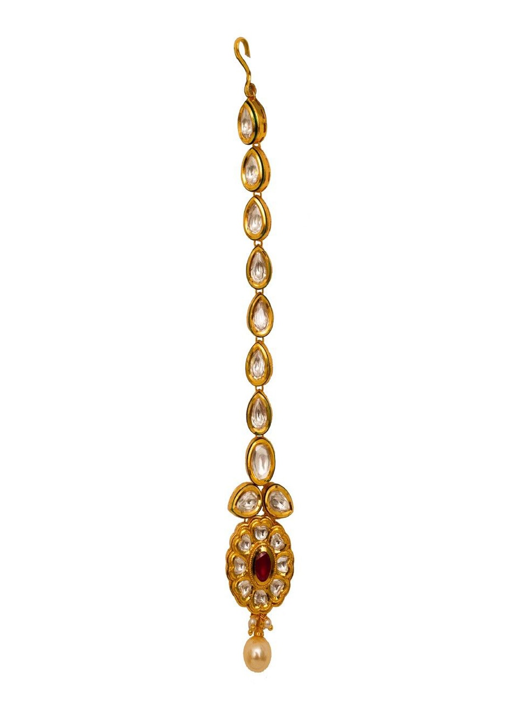 

vivinia BY VIDHI MEHRA Gold-Plated Kundan Studded Maang Tikka Head Jewellery