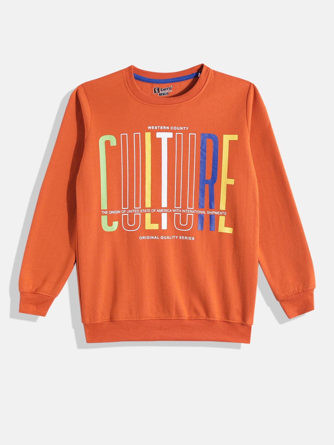 

Eteenz Boys Printed Sweatshirt, Rust