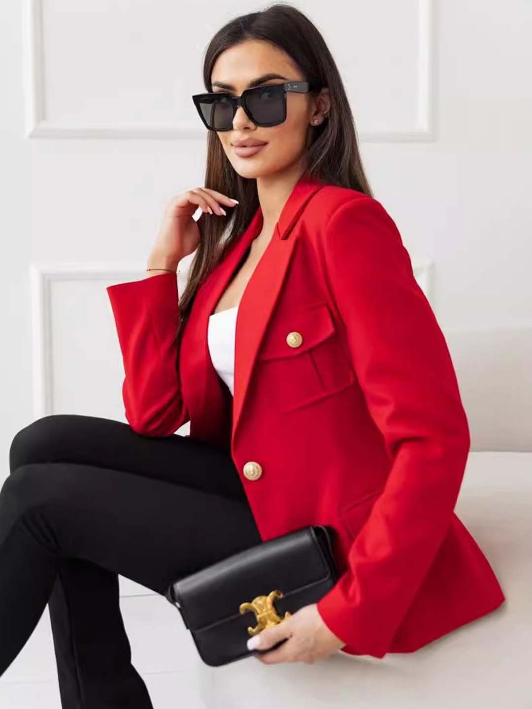 

StyleCast Women Open Front Jacket, Red