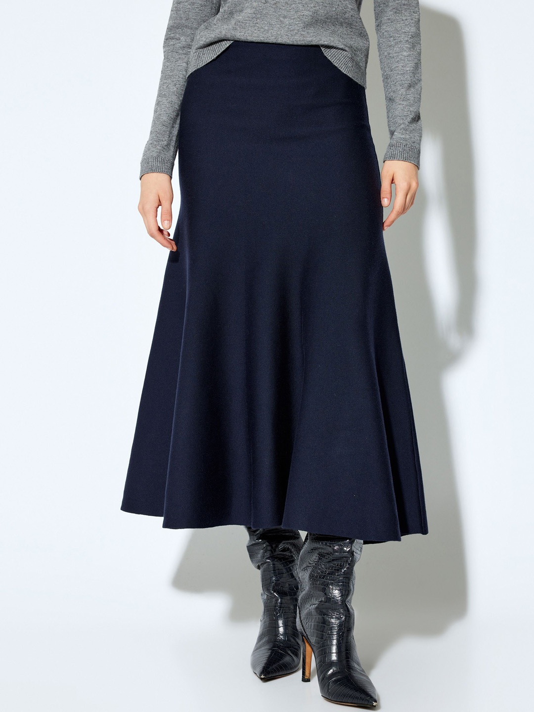 

Koton A-Line Midi Skirt, Navy blue