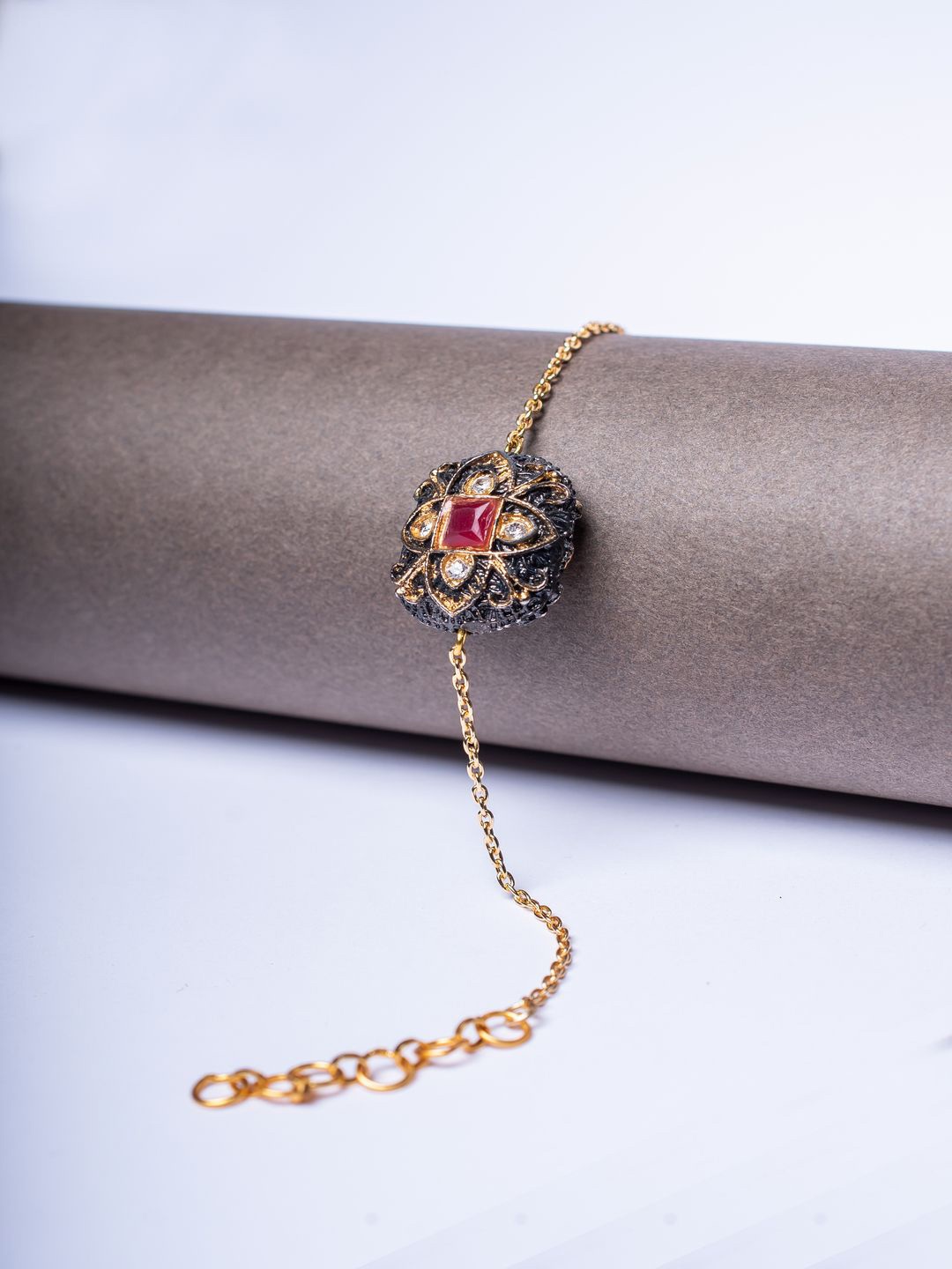 

Vivinia by Vidhi Women Kundan Meenakari Gold-Plated Wraparound Bracelet