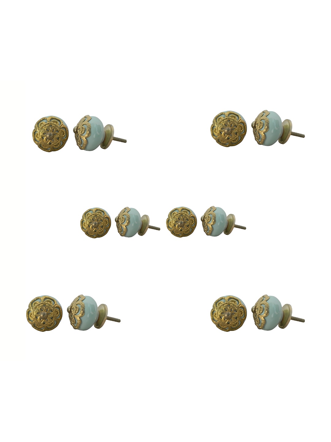 

Indianshelf 6-Pcs Green Glossy Ceramic Knobs