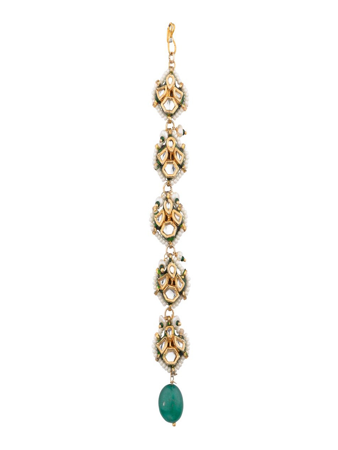 

vivinia BY VIDHI MEHRA Gold-Plated Kundan Studded Maang Tikka Head Jewellery