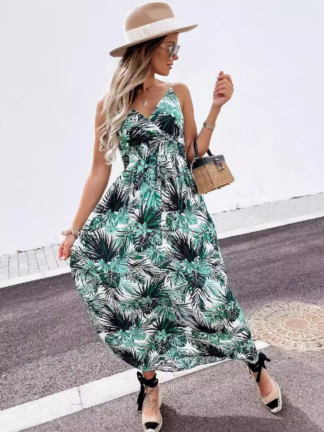 

StyleCast Floral A-Line Maxi Dress, Green
