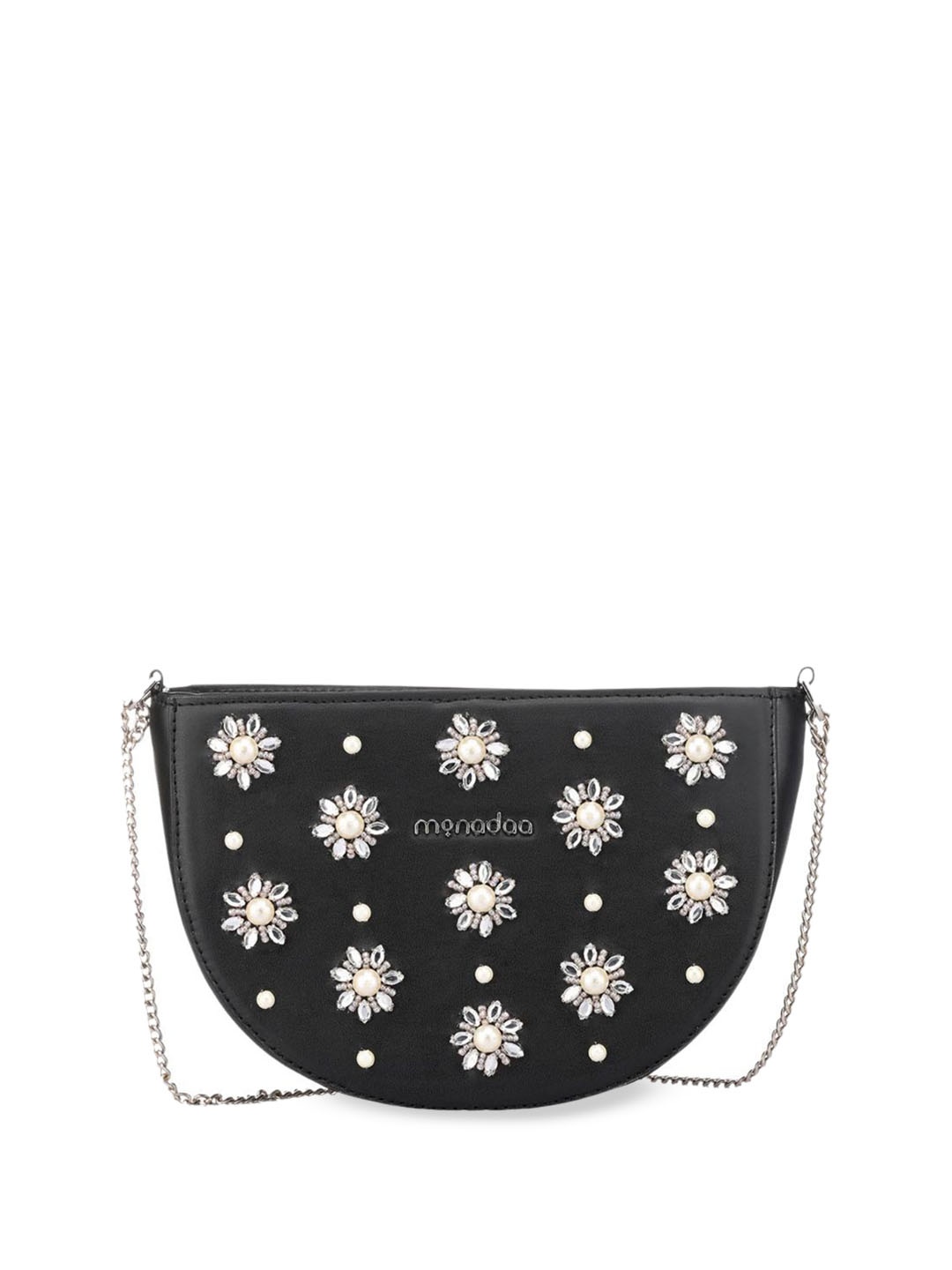 

Monadaa Embellished Swagger Sling Bag, Black