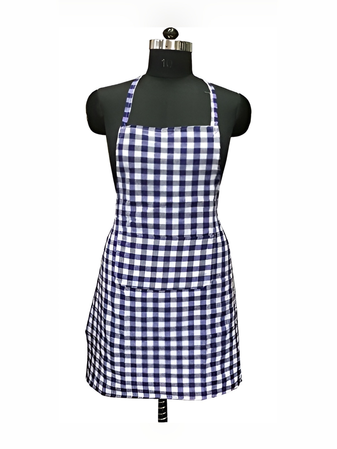 

Lushomes Blue & White Checked Cotton Apron