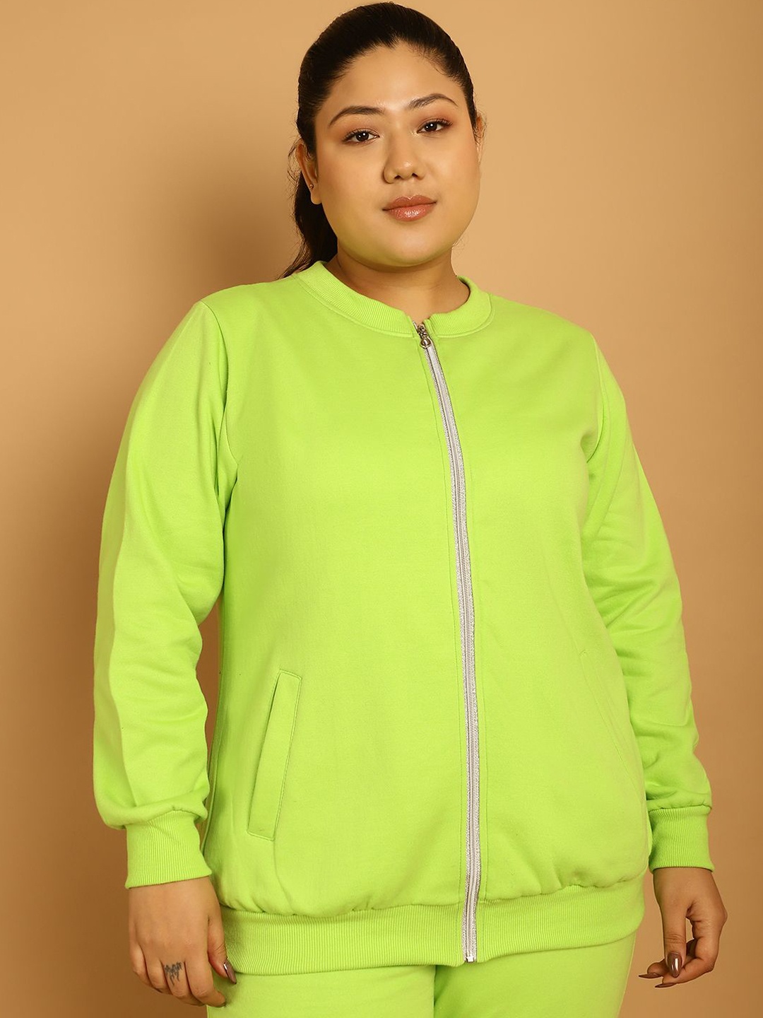 

theRebelinme Women Open Front Jacket, Green