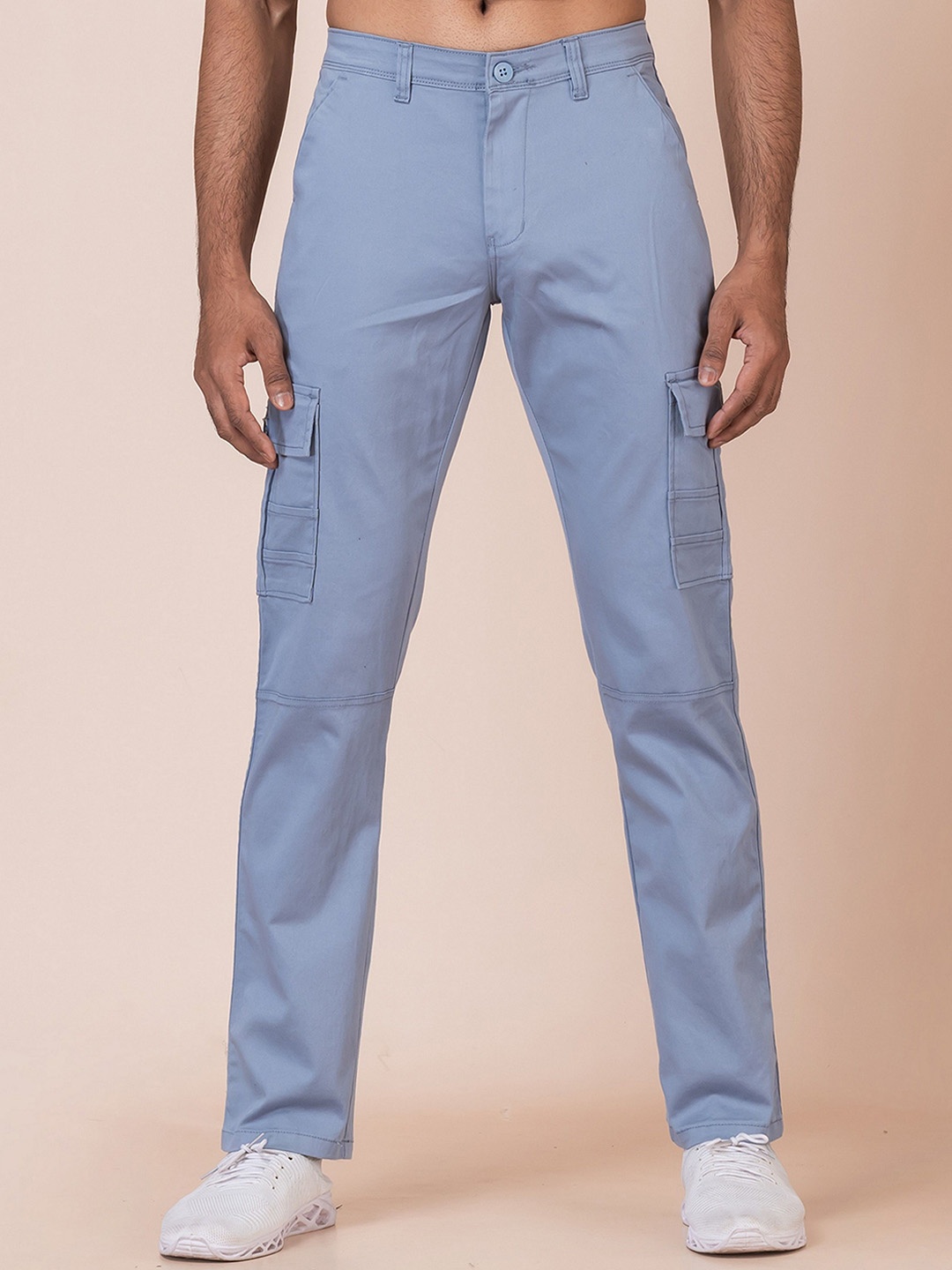 

AFLASH Men Cotton High-Rise Light Fade Jeans, Blue