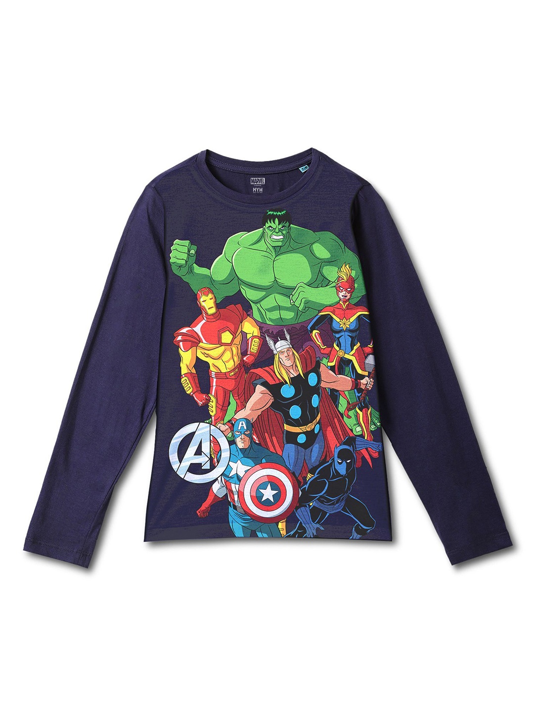 

Wear Your Mind Boys Avengers Printed Applique T-shirt, Blue