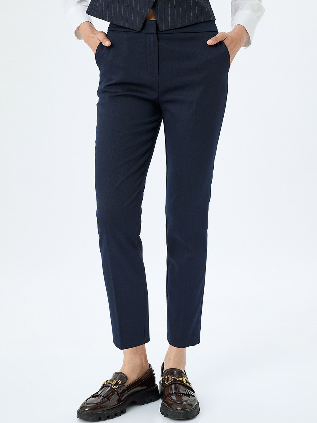 

Koton Women Trousers, Navy blue