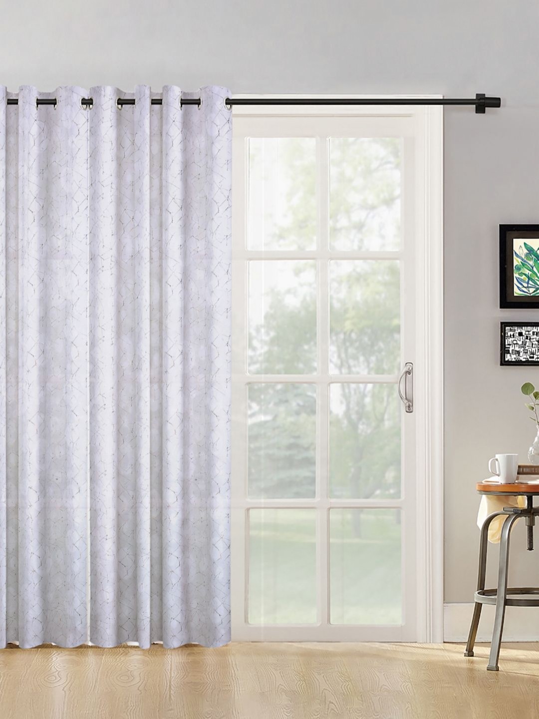

SOKNACK White & Black Geometric Door Curtain