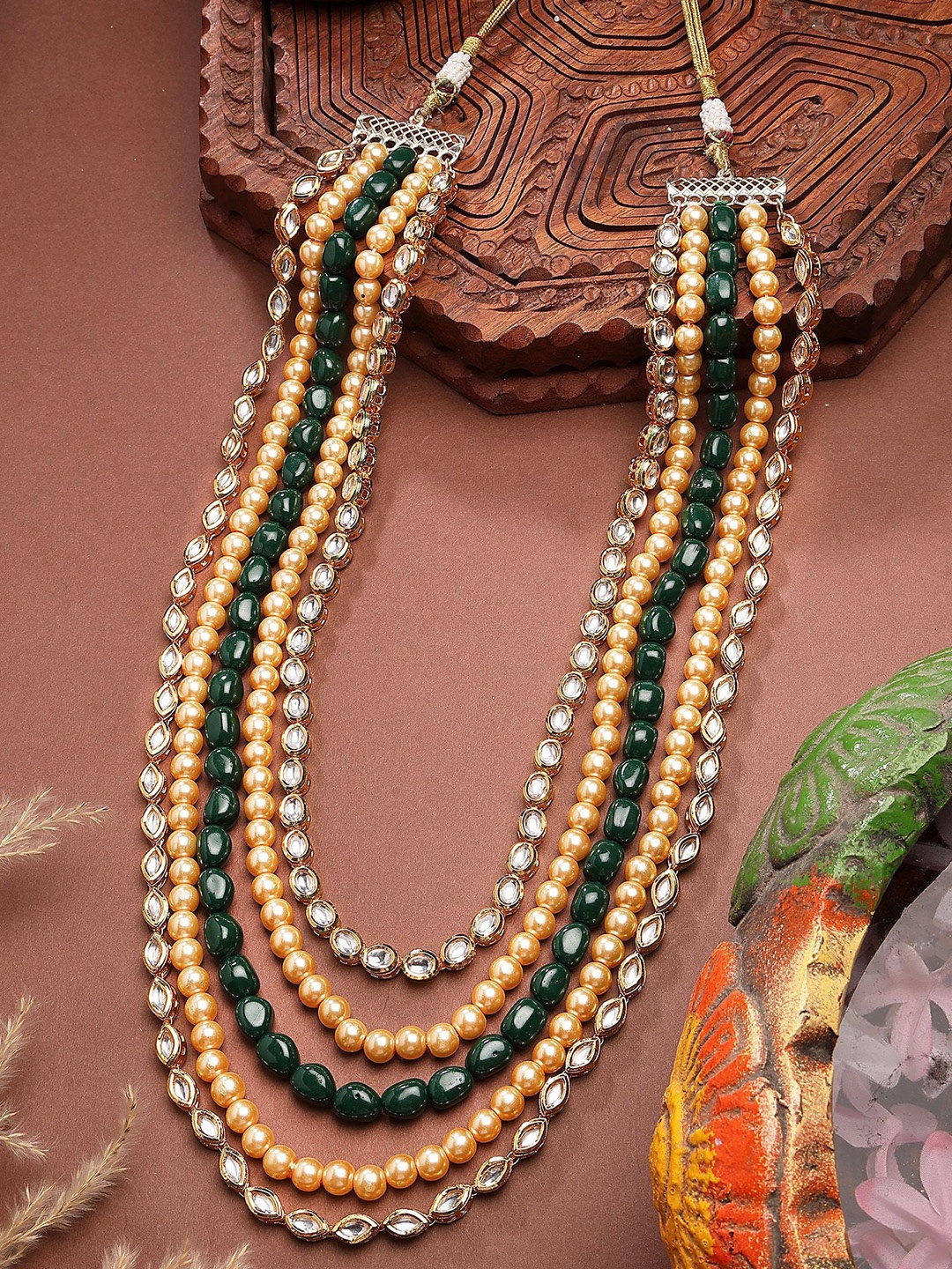 

KARATCART Men Gold-Plated Necklace, Green