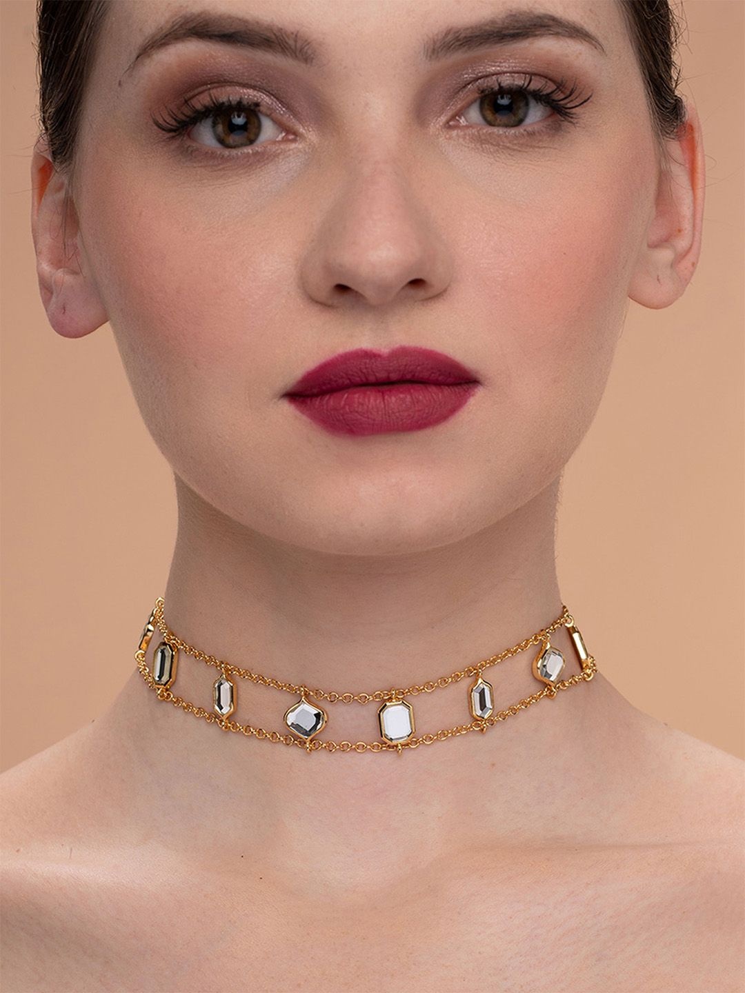 

Isharya Brass Gold-Plated Choker Necklace