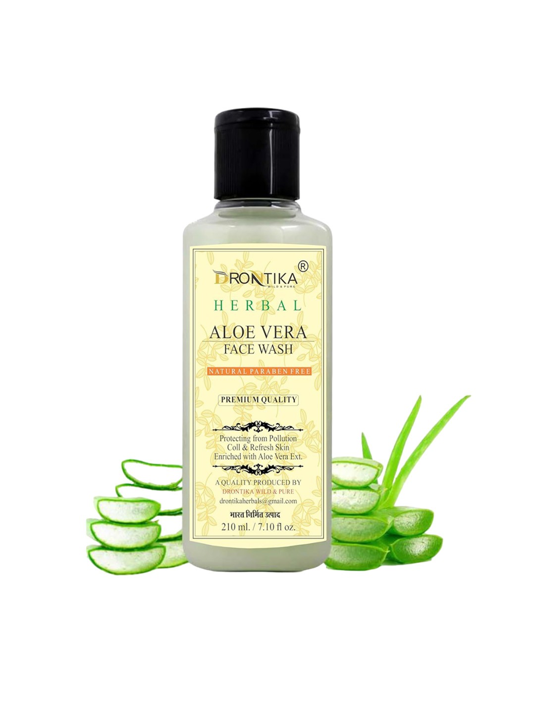 

DRONTIKA Pure & Natural Aloevera Face Wash For Healthy Natural Glow - 210 ml, White
