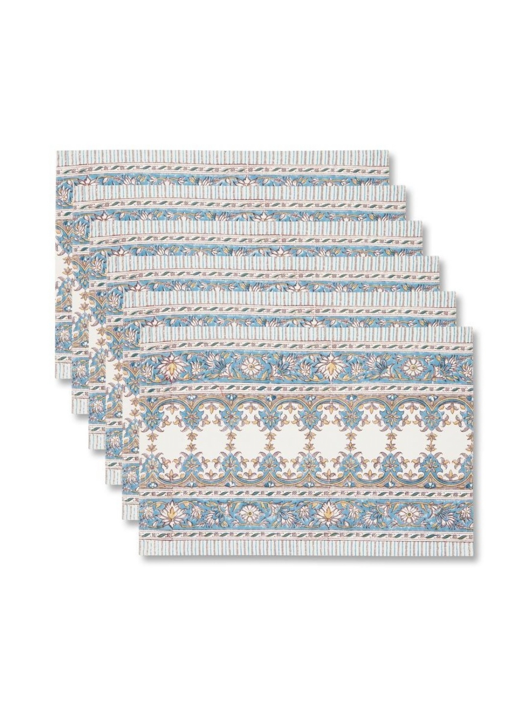 

Fabindia 6- Pcs Blue & White Printed Cotton Table Placemats