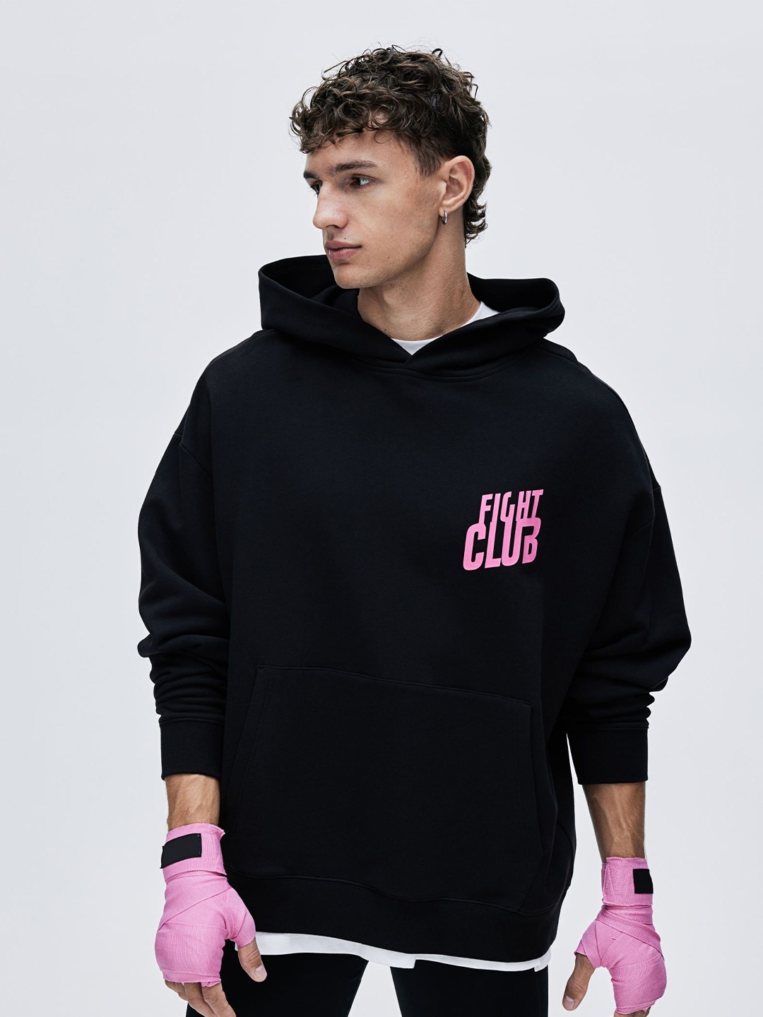 

H&M Loose Fit Sports Hoodie, Black