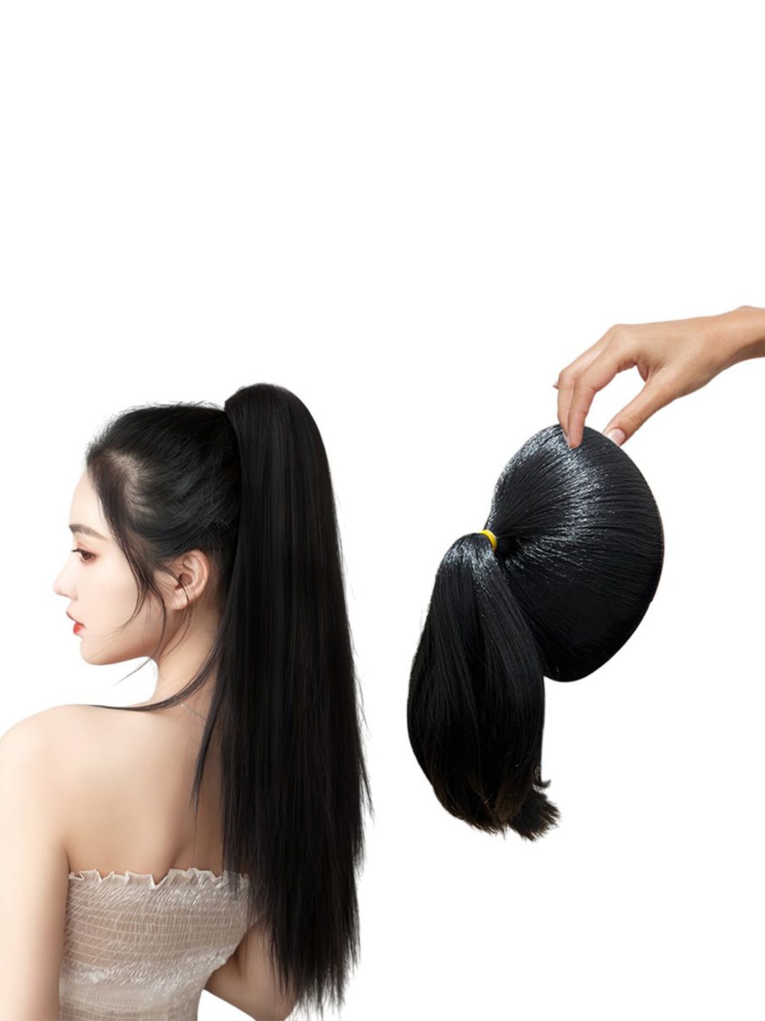 

D-Divine Ball Head Wig Ponytail Hair Extension - 35 cm - Black
